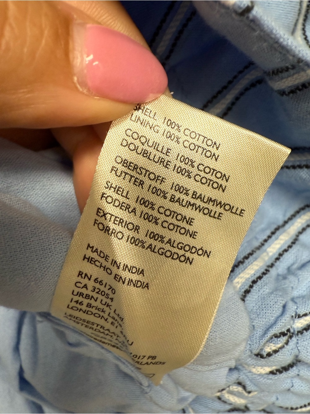 Free People Devon Striped Balloon Funnel-Neck Jacket Blue - Picture 7 of 8